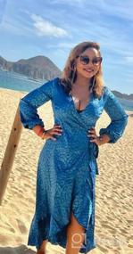 img 5 attached to Miessial Women'S Summer Chiffon Polka Dot V Neck Ruffle Maxi Beach Wrap Dress