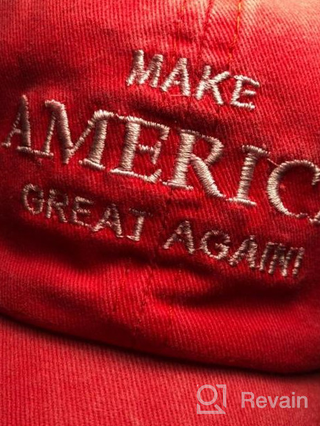 img 1 attached to Vintage Washed Cap Dad Hat With Embroidered 'Make America Great Again' Design For Women By Waldeal In Red review by Christina Nelson