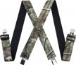 kajeer mens x-shape utility suspenders - 2" wide solid clip straps logo