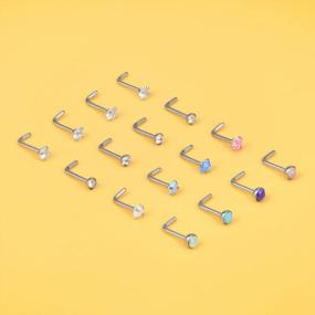img 2 attached to 18G 20G 22G Surgical Steel Nose Pin Bone Screws Studs Body Piercing Jewelry For Women Men
