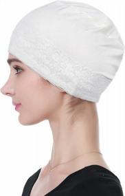 img 1 attached to Bamboo Sleep Beanie Cap Head Coverings For Women Hair Loss