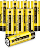 imah hr6 aa rechargeable batteries ni-mh 1.2v 1800mah for flashlight remote control car toys clock, also compatible with panasonic bk-3mcca8ba bk-3hcca8ba bk-3mcca4ba bk-3hcce4be, 8-pack logo