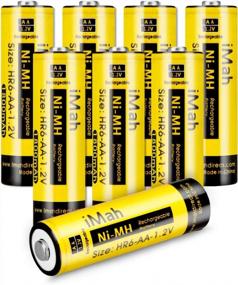 img 4 attached to IMah HR6 AA Rechargeable Batteries Ni-MH 1.2V 1800MAh For Flashlight Remote Control Car Toys Clock, Also Compatible With Panasonic BK-3MCCA8BA BK-3HCCA8BA BK-3MCCA4BA BK-3HCCE4BE, 8-Pack
