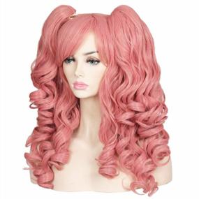 img 1 attached to Get Ready To Transform With ColorGround Pink Long Curly Cosplay Wig Featuring 2 Ponytails!