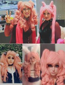 img 3 attached to Get Ready To Transform With ColorGround Pink Long Curly Cosplay Wig Featuring 2 Ponytails!
