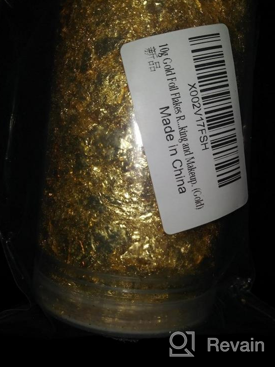 img 1 attached to 10G Gold Foil Flakes Resin Accessories Metallic Leaf Foil Papper Confetti For Crafts, Painting, Nail Art Designs,Epoxy Resin, Body Art, Jewelry Making And Makeup. (Copper) review by Erik Gerber