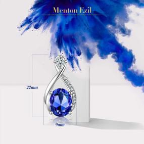 img 2 attached to Menton Ezil Charming Nobile Crystal Jewelry Sets With Sapphire Blue Necklace 18K White Gold Bracelet Earrings For Women