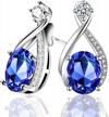menton ezil charming nobile crystal jewelry sets with sapphire blue necklace 18k white gold bracelet earrings for women logo