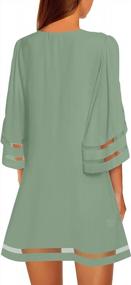 img 3 attached to Stylish And Comfortable: LookbookStore Women'S Mesh Panel Tunic Dress With 3/4 Bell Sleeve Design