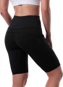 img 1 attached to Women'S Ritiriko High Waist Biker Shorts For Running, Yoga & Athletic Workouts - Seamless Scrunch With Pocket