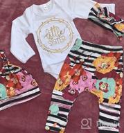 img 1 attached to 4PC Baby Girl Outfit Set - Newborn Infant Clothes With 'I'M New Here' Design For Cute Toddler Girls review by Joe Griffin