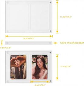 img 2 attached to 2-Pack Baskiss Magnetic Card Holders - Clear Trading Card Protectors For Kpop Photocards, Sports Cards, Baseball, And Basketball - Double Slot Design For Display And Protection