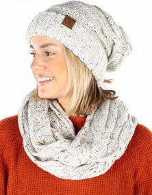 img 4 attached to Stay Cozy And Stylish With The Funky Junque Oversized Slouchy Beanie And Infinity Scarf Set