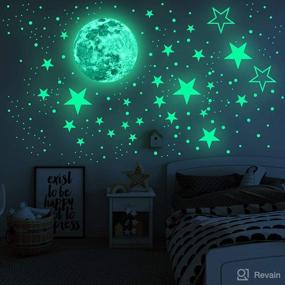 img 4 attached to 🌟 Glow in The Dark Stars and Moon Room Decoration: Perfect Gifts for Kids Bedroom – 434 Stars + 1 Moon