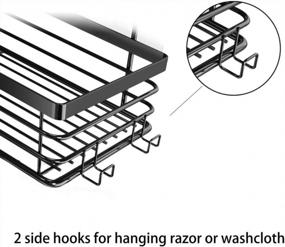 img 3 attached to Stainless Steel Shower Caddy And Organizer With 5 Hooks - Wall Mounted And No Drilling Required - 3 Pack