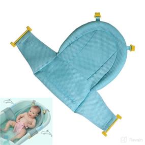 img 4 attached to 🛁 Baby Bath Support Seat | Newborn Shower Mesh for Bathtub | 2018 Adjustable Comfortable Non-Slip Bath Seat | Infant 0-3 Years (Blue)