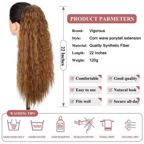 img 3 attached to 30# Vigorous 22'' Long Curly Drawstring Ponytail Clip-In Hair Extensions For Women