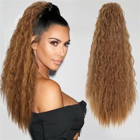 img 4 attached to 30# Vigorous 22'' Long Curly Drawstring Ponytail Clip-In Hair Extensions For Women