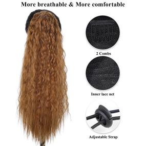 img 1 attached to 30# Vigorous 22'' Long Curly Drawstring Ponytail Clip-In Hair Extensions For Women