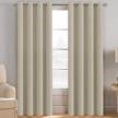 ivory/cream grommet top room darkening curtains - 96 inch length, energy efficient, thermal insulated, extra long window treatment - one panel blackout drapes for living room by h.versailtex logo