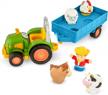 farm tractor toys for toddlers & kids: battat 7pc pretend play set with lights, animal sounds & old macdonald music - 18 months+ logo