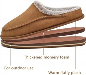 img 3 attached to Comfortable And Stylish: KuaiLu Men'S Memory Foam Clog Slippers With Arch Support And Faux Fur Lining For Indoor And Outdoor Use