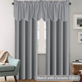 img 3 attached to Enhance Your Home Privacy And Style With H.VERSAILTEX 4 Panels Blackout Scalloped Valance Curtains, 52" W X 18" L – Dove Gray