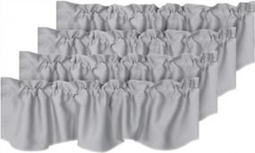 img 4 attached to Enhance Your Home Privacy And Style With H.VERSAILTEX 4 Panels Blackout Scalloped Valance Curtains, 52" W X 18" L – Dove Gray