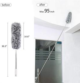 img 1 attached to 🧹 Jolitac Microfiber Duster: High Reach Cleaning Kit for Roof, Ceiling Fan, Blinds, Cobwebs, Includes Extension Pole - 95 inches!
