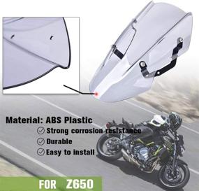 img 2 attached to 🛡️ Lorababer Double Bubble Windscreen Shield for Kawasaki Z650 Z-650 2017-2019 with Bracket - Brown Motorcycle Z 650 Parts