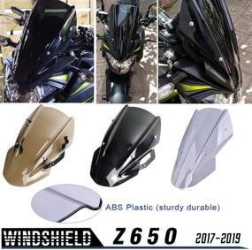 img 4 attached to 🛡️ Lorababer Double Bubble Windscreen Shield for Kawasaki Z650 Z-650 2017-2019 with Bracket - Brown Motorcycle Z 650 Parts