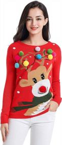 img 2 attached to V28 Women Varied Ugly Christmas Sweater Merry Reindeer Shirt Knit Pullover