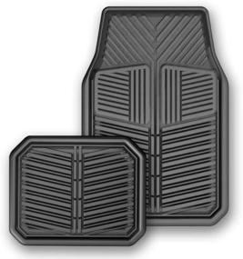 img 4 attached to 🔒 Kraco CN6704 ECOpremium All-Weather Recycled Rubber Mat Set with Raised Protective Border - 4 Piece