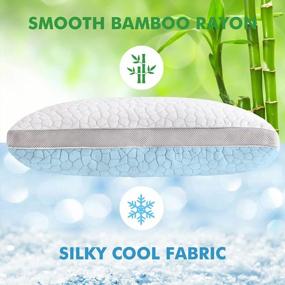 img 3 attached to EASELAND Cooling Bed Pillows [Queen Size Set of 2] - Мягкие роскошные отельные подушки со складками для сна, высококачественный бамбуковый вискоза и охлаждающая ткань