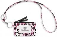 mngarista zip id case с ремешком, модный кошелек с ремешком, id case wallet с ремешком, розовый леопард логотип