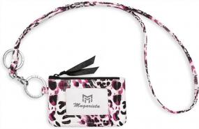 img 4 attached to MNGARISTA Zip ID Case With Lanyard, Fashion Lanyard Wallet, ID Case Wallet With Lanyard, Pink Leopard