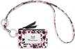 mngarista zip id case with lanyard, fashion lanyard wallet, id case wallet with lanyard, pink leopard logo
