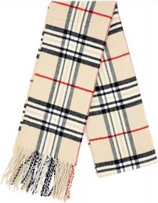 img 2 attached to Unisex Cashmere Feel Winter Scarf - Achillea Soft & Warm Tartan Plaid Checked