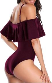 img 1 attached to 👙 Glamorous Off Shoulder Monokini Swimwear for Women - Shop at Swimsuits & Cover Ups