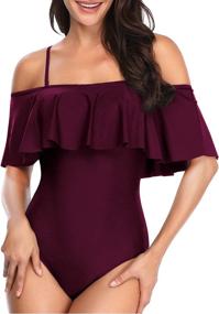 img 3 attached to 👙 Glamorous Off Shoulder Monokini Swimwear for Women - Shop at Swimsuits & Cover Ups