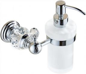 img 1 attached to OWOFAN Wall-Mounted Soap Dispenser With Frosted Glass And Crystal Pump For Elegant Bathroom Decor