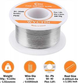 img 3 attached to WYCTIN 1.0Mm 50G 60/40 Tin Lead Soldering Wire Roll With 1.8% Flux For Enhanced Performance
