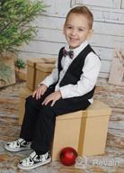 img 1 attached to Elevate Your Little One's Style with LittleSpring Formal 3 Piece Suits for Weddings review by Kyle Bonnell