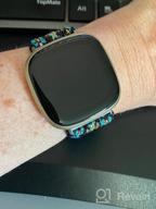 img 1 attached to Fitbit Versa 3 Smartwatch Replacement Band: TOYOUTHS Elastic Nylon Fabric Strap For Women & Men review by Joshua Gaines