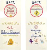 do not disturb sign for baby sleeping & breastfeeding, 2-pack front 🚫 door hanger signs for privacy, pumping in progress: do not enter, do not knock логотип