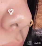 img 1 attached to 18G Surgical Steel Nose Piercing Kit L Shape Hoops With CZ Heart Moon Studs For Women - Silver Gold Rose Gold Nose Jewelry review by Francis Vasquez