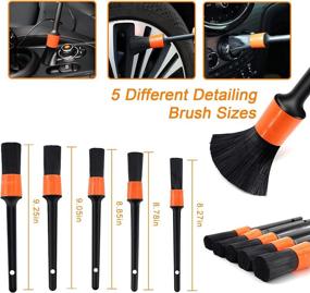 img 3 attached to 21-Piece Car Cleaning Tools Kit - Detailing Brush, Drill Brush, Wire Brush, Wash Brush Set - Ideal for Wheels, Interior, Exterior, Leather, Air Vents, Emblems