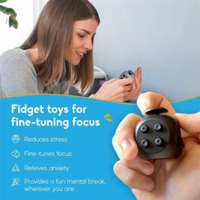 img 3 attached to PILPOC Fidget Cube - Deluxe Authentic Stress Relief Toy For Adults & Kids - Premium Protective Case, Anxiety Toys, ADHD, OCD, Autism (Blue White Red)