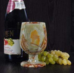 img 3 attached to Handmade Green Onyx Marble Wine Glass Set - Elegant 10.1 Oz Champagne Glasses