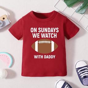 img 3 attached to Baby Boy Football Shirt 100% Cotton Short Sleeve T-Shirt 6 9 12 18 24 Months OPAWO Infant Crewneck Graphic Tee Top